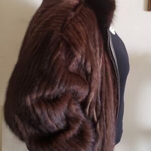 Luxurious Chocolate Mink Coat With Chocolate Leather Reversable